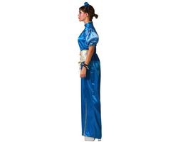 Disfraz China kimono Manga Azul Adulta