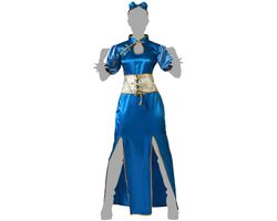 Disfraz China kimono Manga Azul Adulta