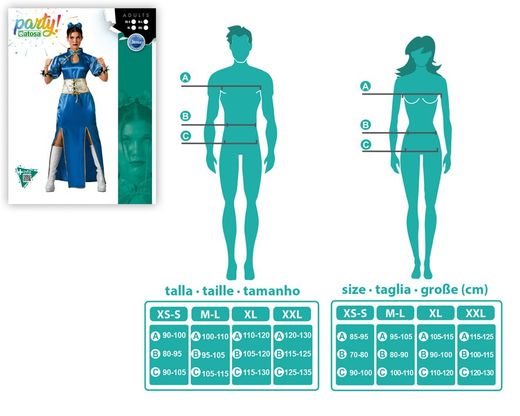 Disfraz China kimono Manga Azul Adulta