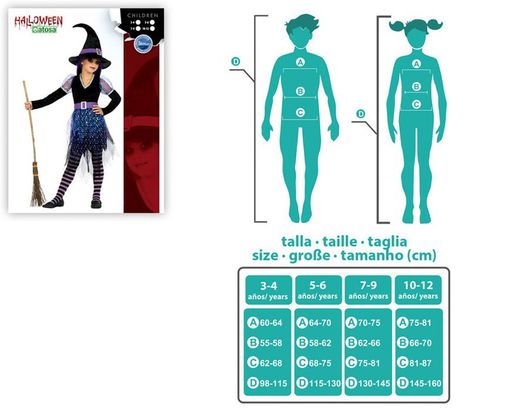 Disfraz infantil de bruja atosa
