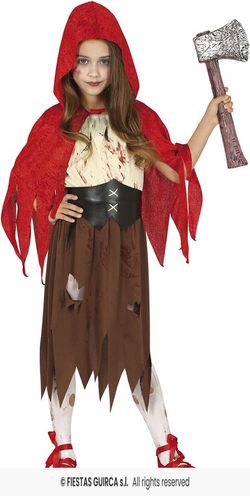 Disfraz infantil de caperucita zombie