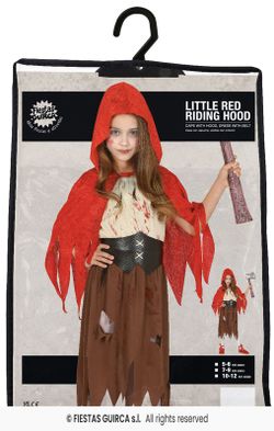 Disfraz infantil de caperucita zombie