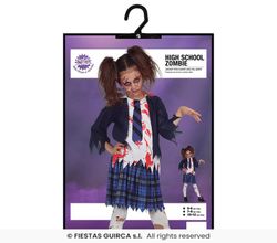 Disfraz infantil de colegiala zombi