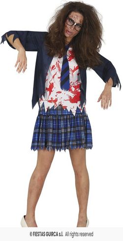 Disfraz adulto de colegiala zombie