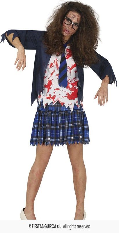 Disfraz adulto de colegiala zombie