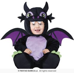 Disfraz de dragón negro bebe
