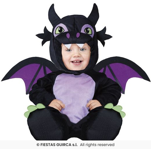 Disfraz de dragón negro bebe