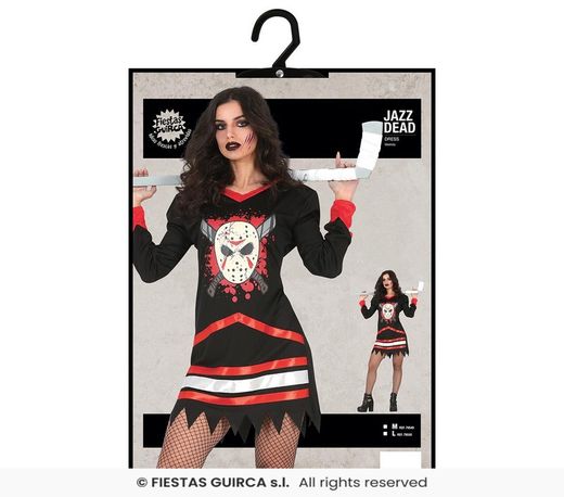 Disfraz adulto de jugadora de hokey zombie