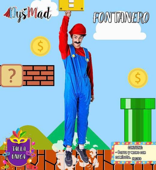 Disfraz de Mario adulto