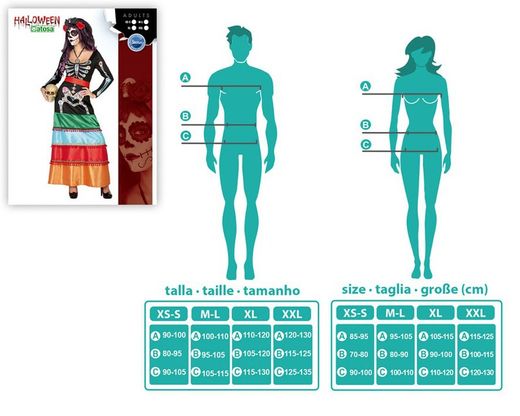 Disfraz de catrina mejicana dia de los muertos