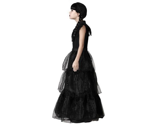 Disfraz de Miércoles Addams fiesta infantil con Mano la cosa familia addams