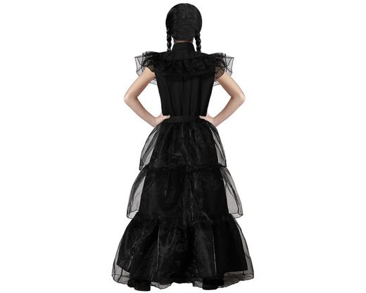 Disfraz de Miércoles Addams fiesta infantil con Mano la cosa familia addams