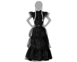 Disfraz de Miércoles Addams fiesta infantil con Mano la cosa familia addams