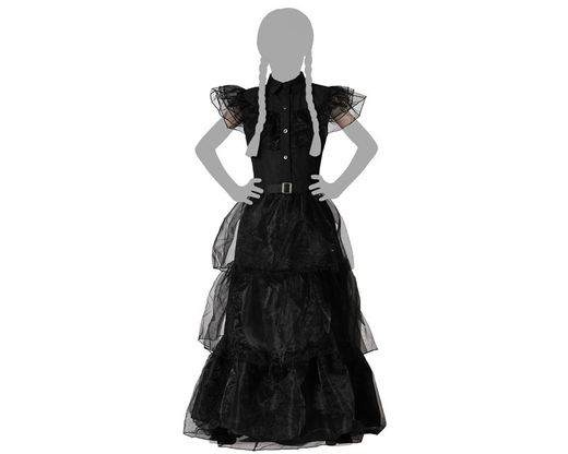 Disfraz de Miércoles Addams fiesta infantil con Mano la cosa familia addams