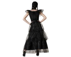 Disfraz de miercoles addams fiesta mujer