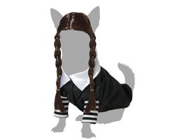 Disfraz de Miércoles Addams para mascotas