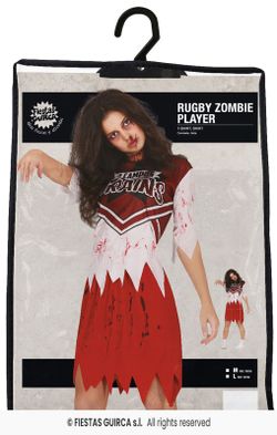 Disfraz de zombie cheerleader animadora mujer