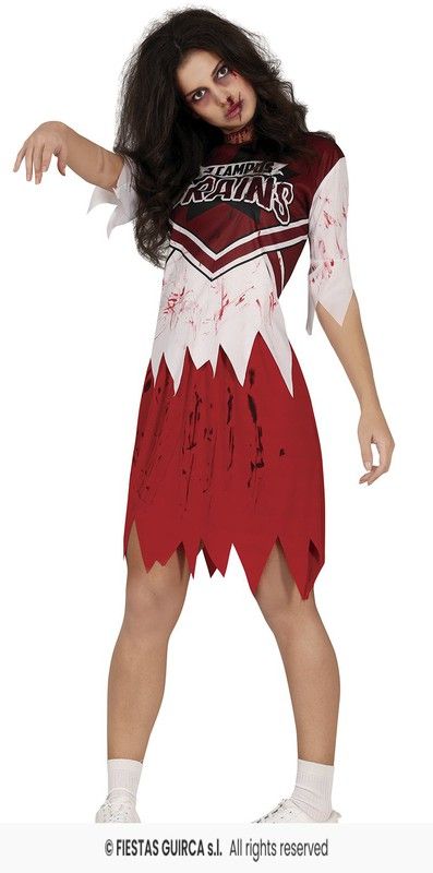 Disfraz de zombie cheerleader animadora mujer