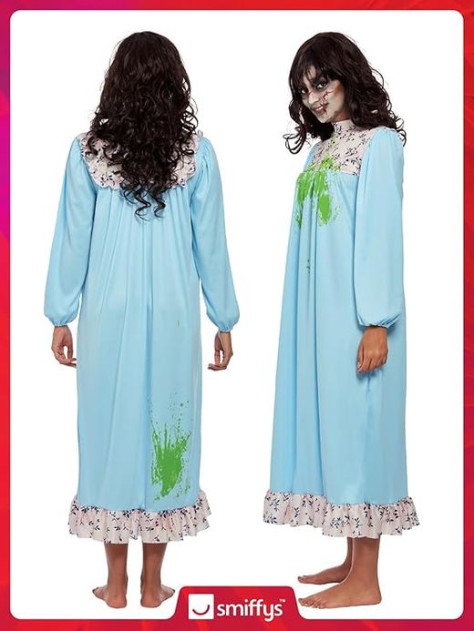 Disfraz de niña poseída, vestido azul ( niña del exorcista)