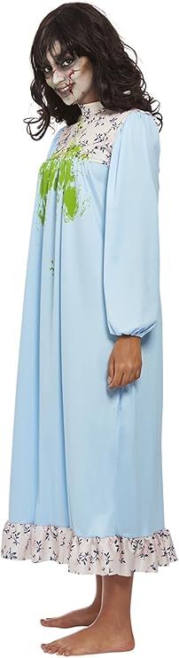 Disfraz de niña poseída, vestido azul ( niña del exorcista)