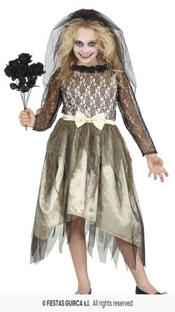 Disfraz infantil de novia cadaver