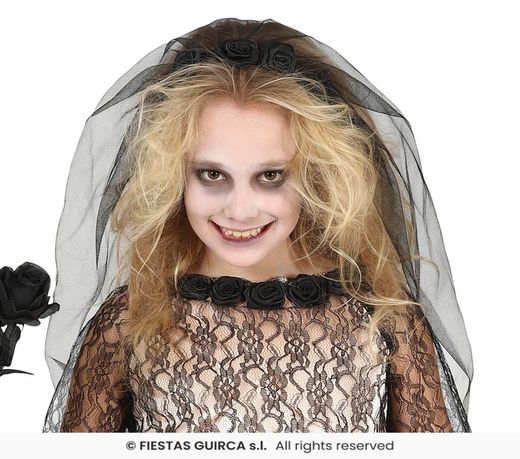 Disfraz infantil de novia cadaver