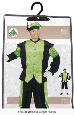 Disfraz de Paje verde adulto