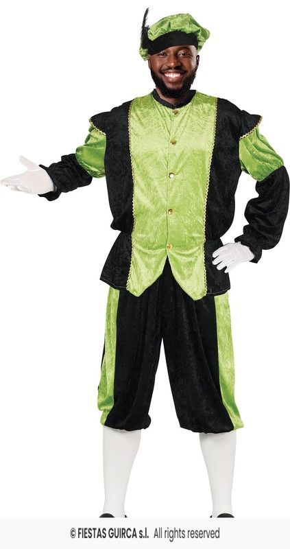 Disfraz de Paje verde adulto