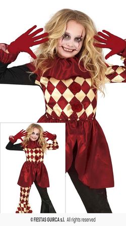Disfraz infantil de payasa diabolica