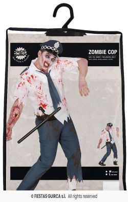 Disfraz de policia zombi adulto