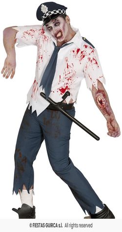 Disfraz de policia zombi adulto
