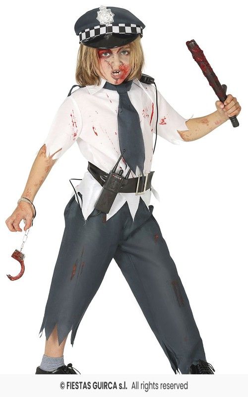 Disfraz infantil de policia zombi