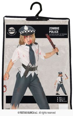 Disfraz infantil de policia zombi