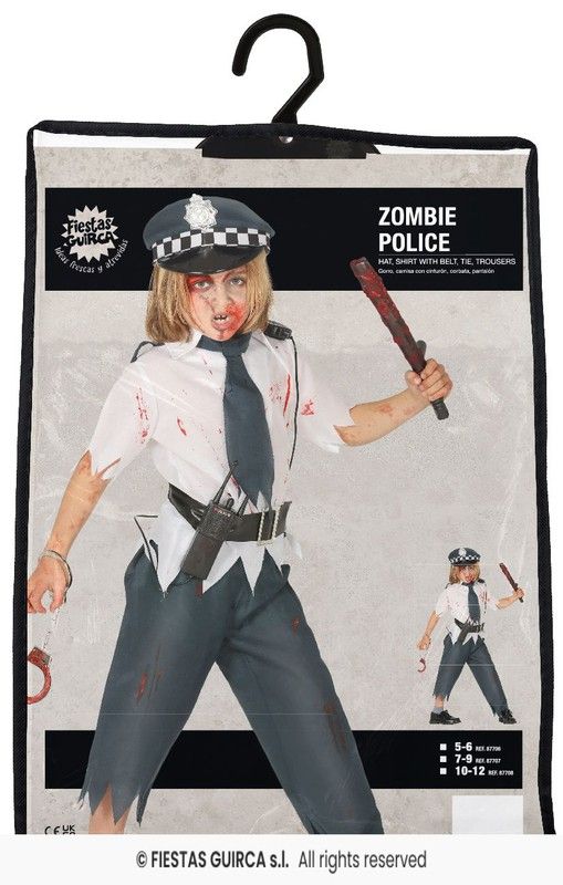 Disfraz infantil de policia zombi