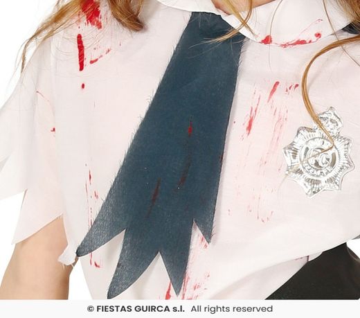 Disfraz infantil de policía zombi niña