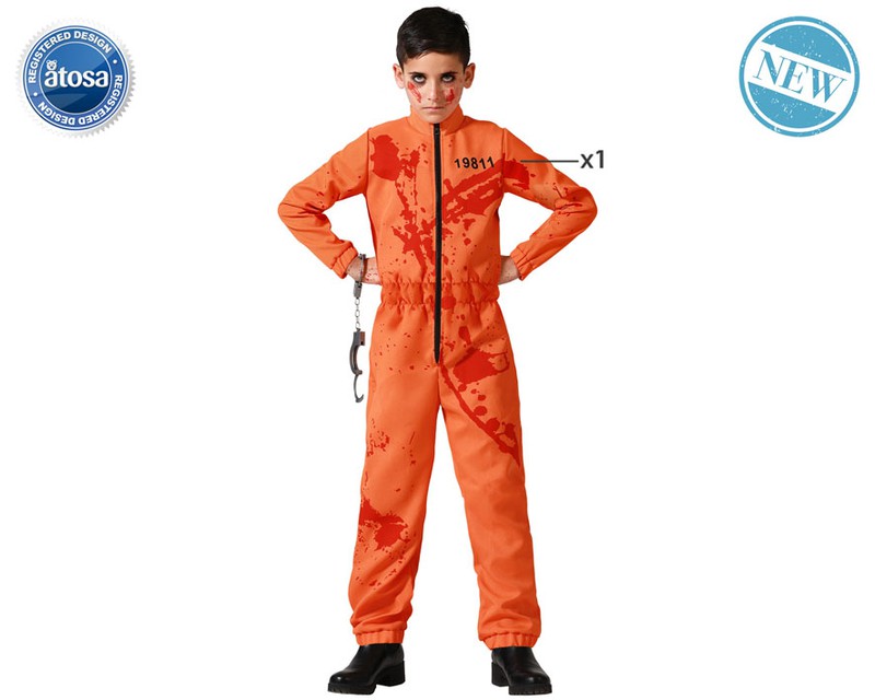 Disfraz de preso sangriento naranja infantil — Cualquier Disfraz