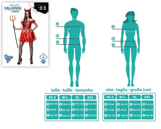 Disfraz Demonia roja fuego mujer adulta