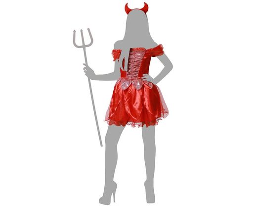 Disfraz Demonia roja fuego mujer adulta