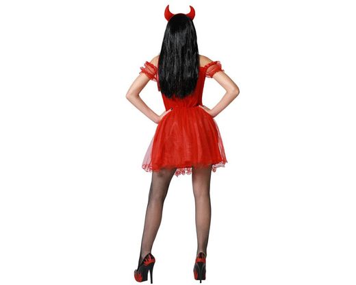Disfraz Demonia roja fuego mujer adulta
