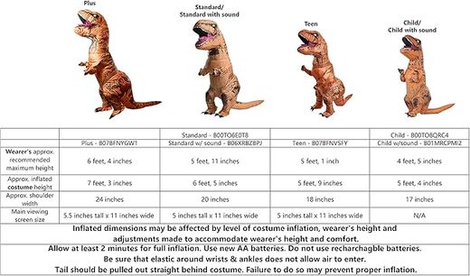 Disfraz Dinosaurio Rex Hinchable infantil