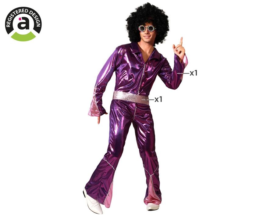 Disfraz Disco Fucsia Hombre ML