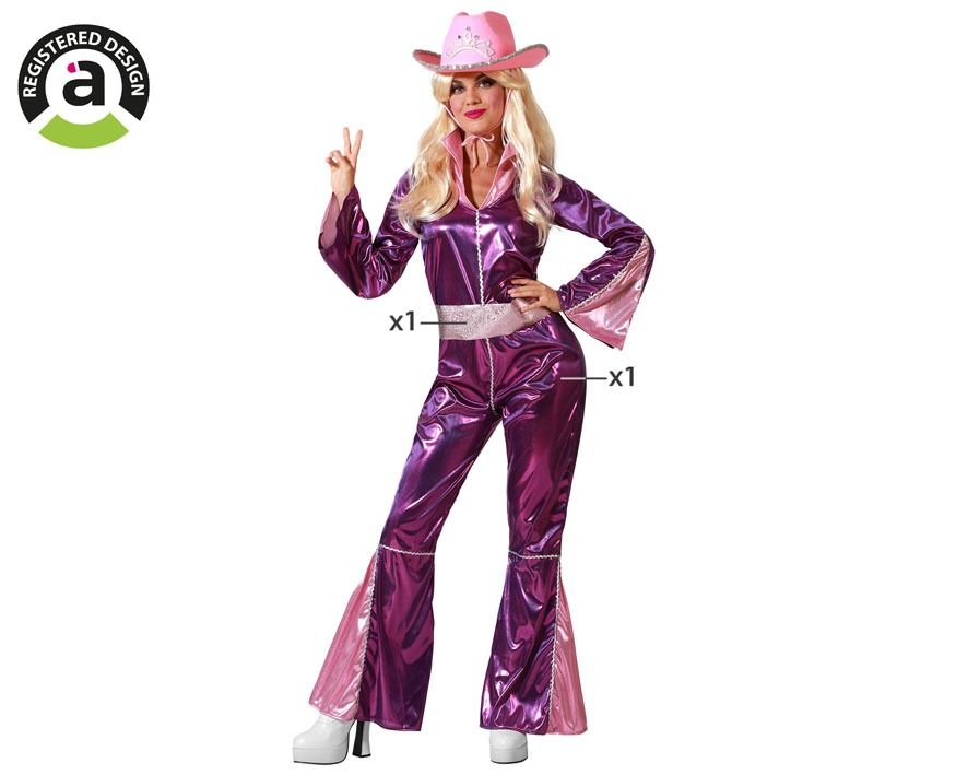Disfraz Disco Fucsia Mujer ML