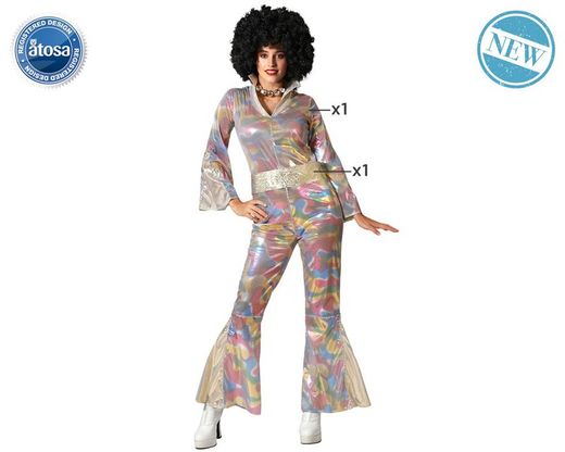 Disfraz Disco Multicolor Mujer