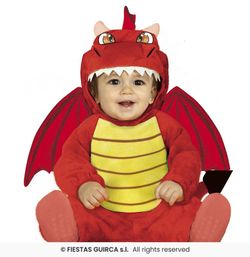 Disfraz infantil dragon rojo bebé