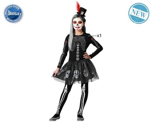Disfraz infantil esqueleto brillo