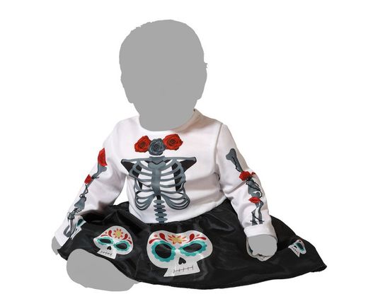 Disfraz esqueleto mejicano catrina bebe