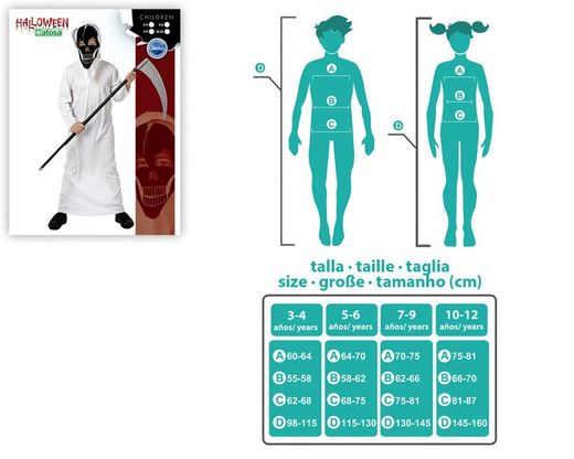 Disfraz infantil esqueleto niño blanco atosa