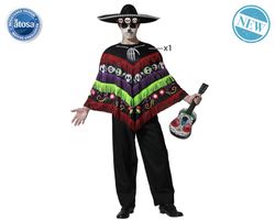 Disfraz esqueleto poncho