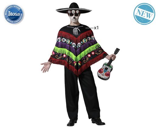Disfraz esqueleto poncho