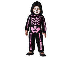 Disfraz Esqueleto Rosa Bebe